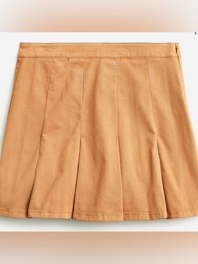 J Crew Pleated chino mini skirt